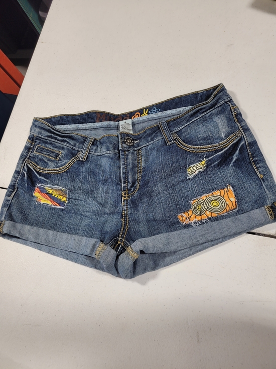 Mudd Pants - Mudd Blue Denim Patchwork Jean Shorts
